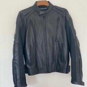 Wilsons Leather Men's Black motorcycle -Style Leather Jacket